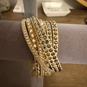 Swarovski Slake Deluxe Gold Studded Wrap Bracelet